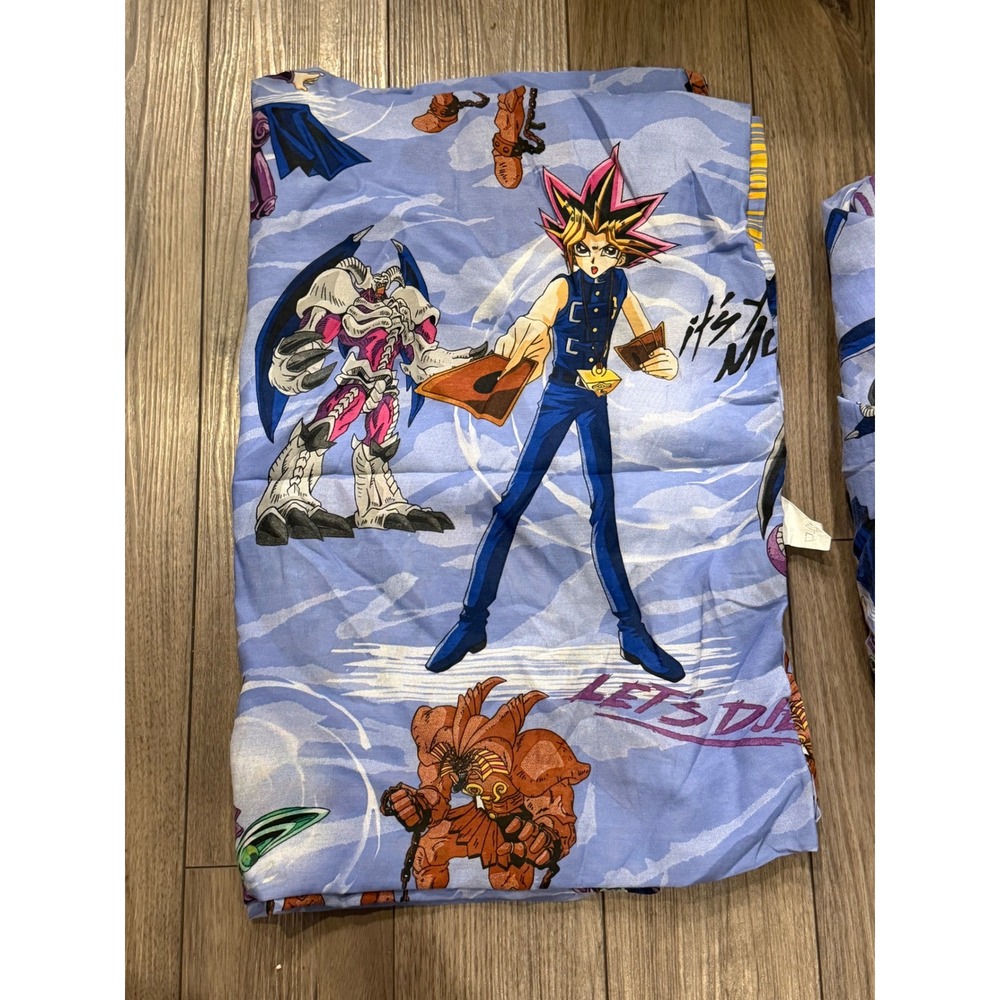 Vintage Yu-Gi-Oh Twin Sheets Yami Yugi Exodia Summoned Skull Blue Anime Y2K